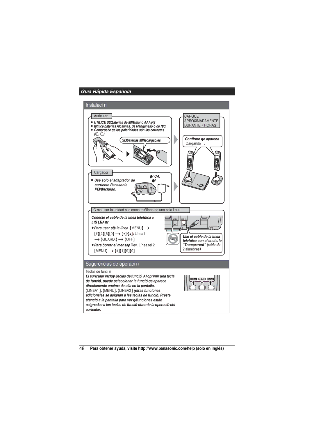 Panasonic KX-TG9321, KX-TG9322 operating instructions Sugerencias de operación 