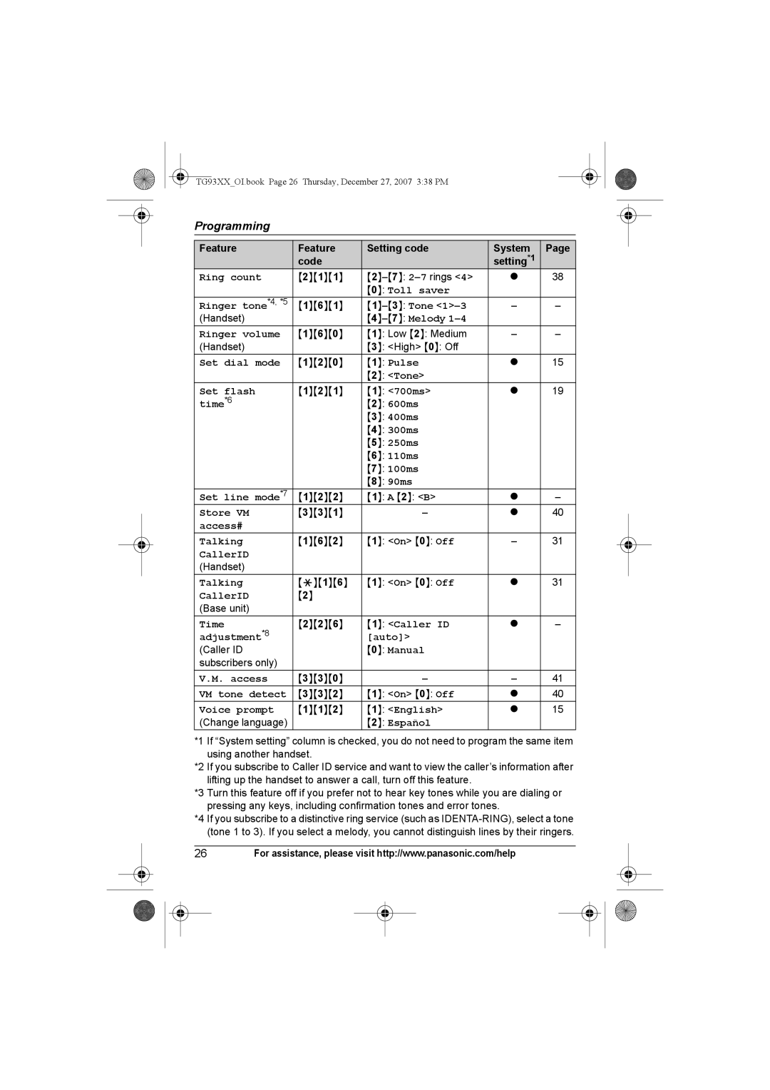 Panasonic KX-TG9341, KX-TG9331, KX-TG9343, KX-TG9334, KX-TG9333, KX-TG9332, KX-TG9342 operating instructions Ring count 