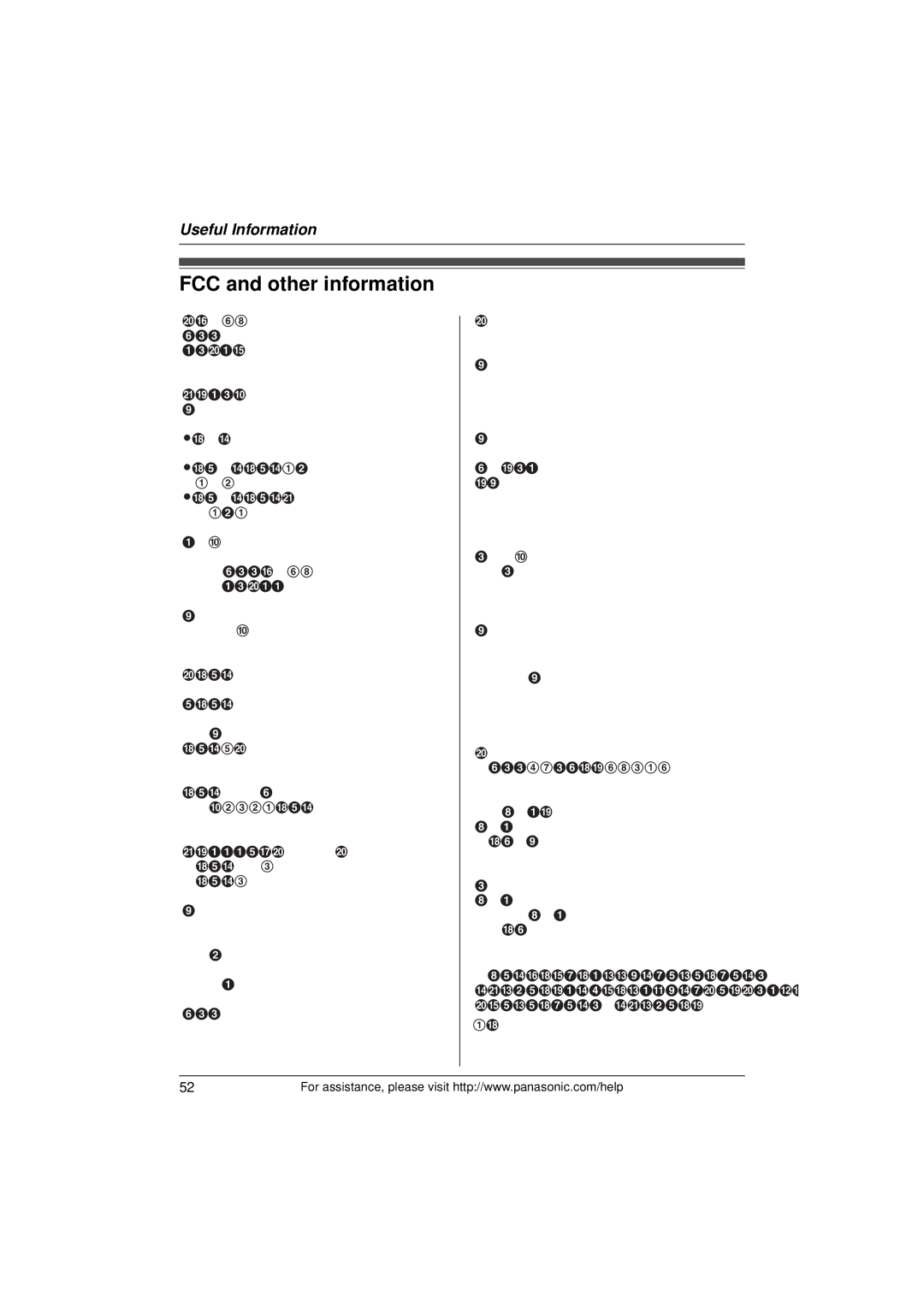 Panasonic KX-TG9391T, KX-TG9392, KXTG9391T operating instructions FCC and other information 