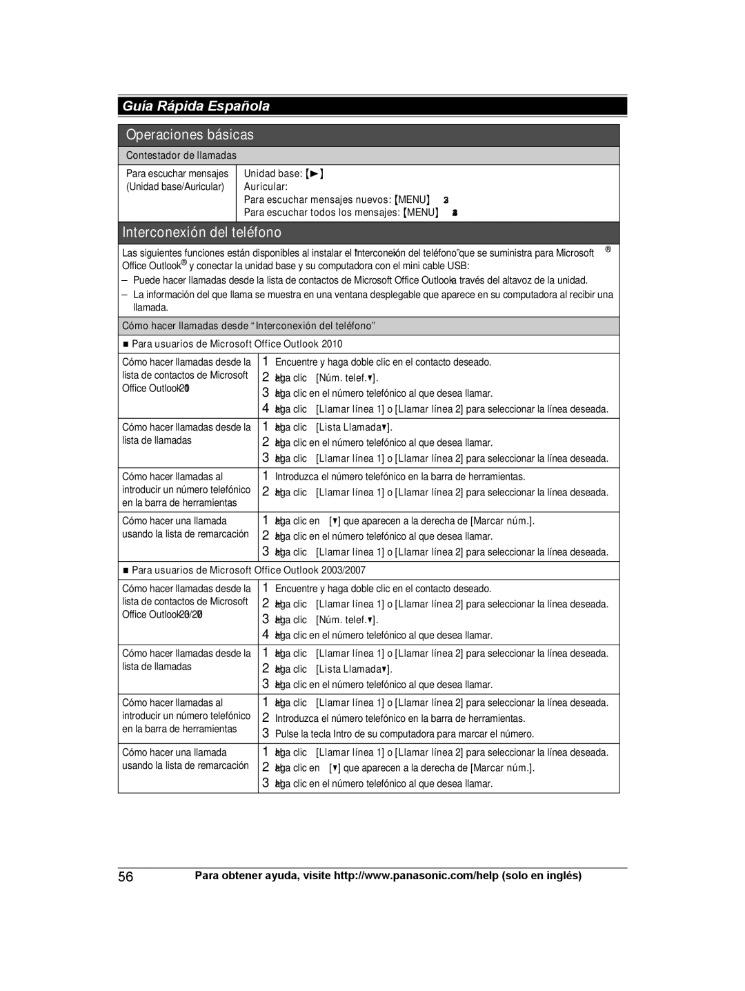 Panasonic KX-TG9472B, KX-TG9471B, KXTG9472B, KXTG9471B operating instructions Interconexión del teléfono 