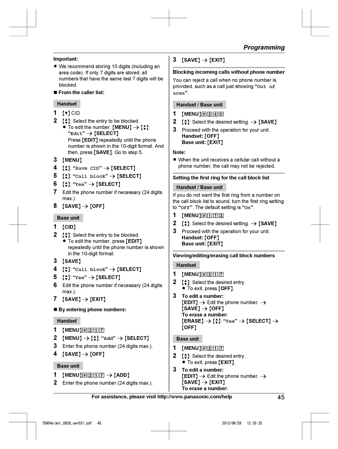 Panasonic KX-TG9541, KX-TG9542 operating instructions Area, Save, Mcidn 