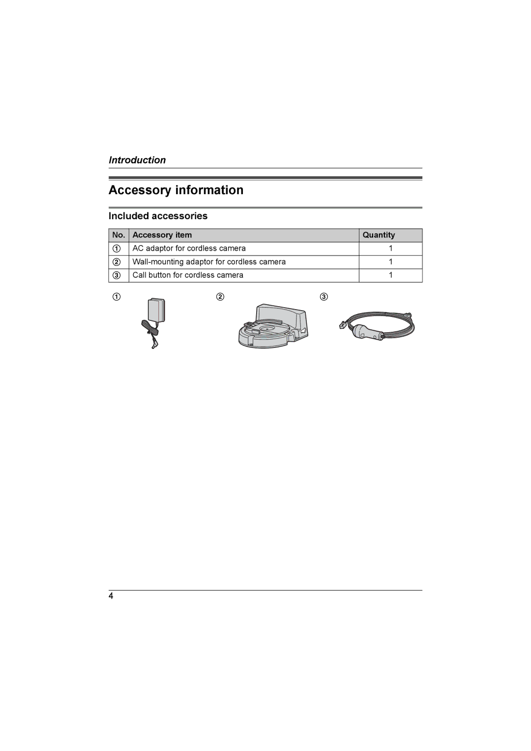 Panasonic KX-TGA593AL operating instructions Accessory information, Included accessories 