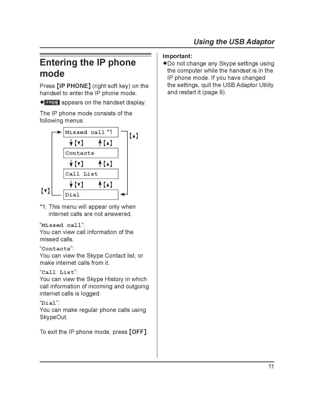 Panasonic KX-TGA595AL operating instructions Entering the IP phone mode 