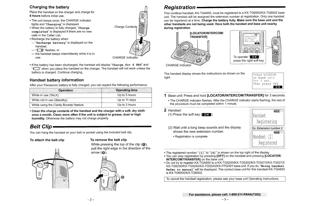 Panasonic KX-TGA650 manual 