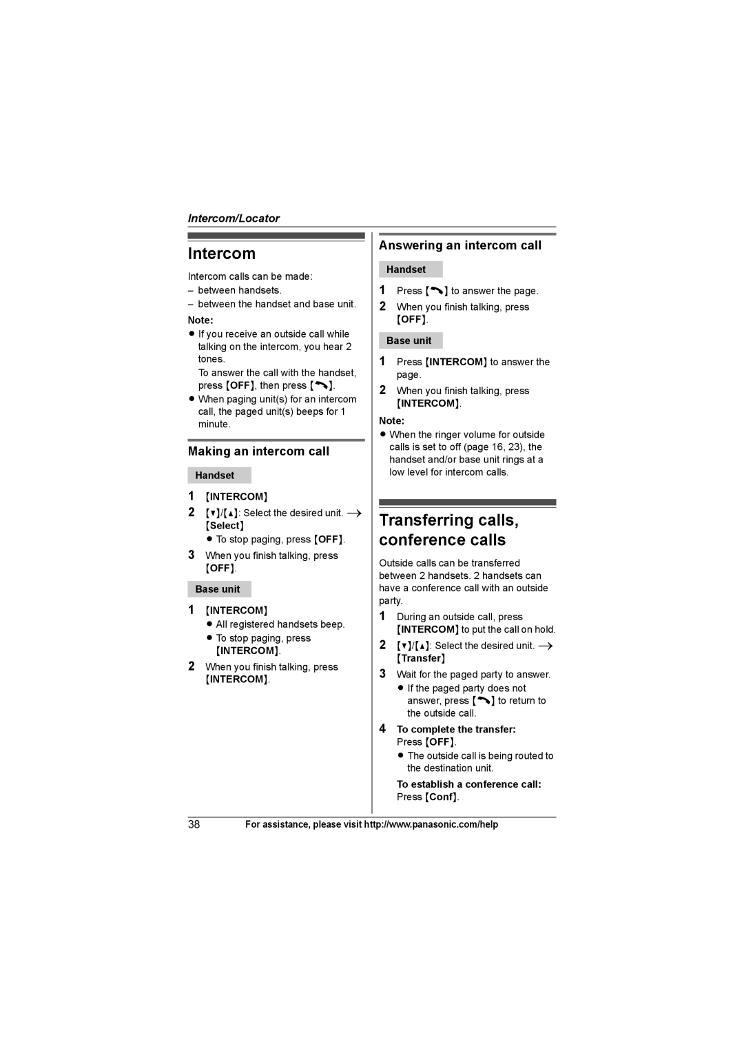 Panasonic KX-TGA931T, KXTG4321 operating instructions Intercom, Making an intercom call 