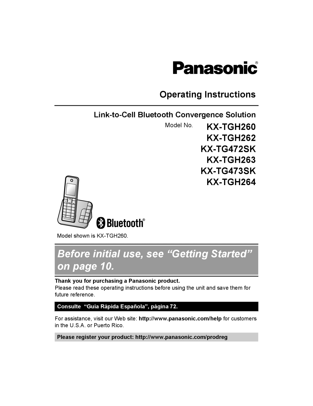 Panasonic KX-TG472SK, KX-TGH260, KX-TGH262, KX-TGH263 operating instructions Link-to-Cell Bluetooth Convergence Solution 