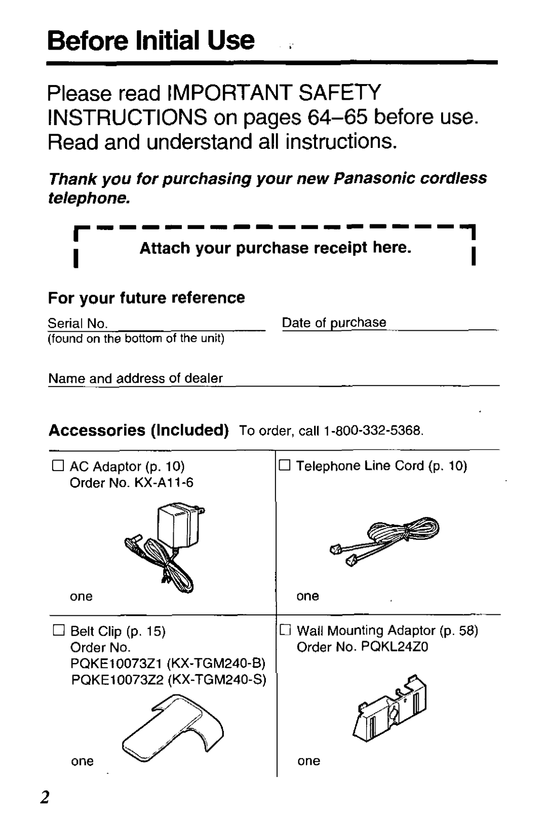 Panasonic KX-TGM240B, KXTGM240S manual 