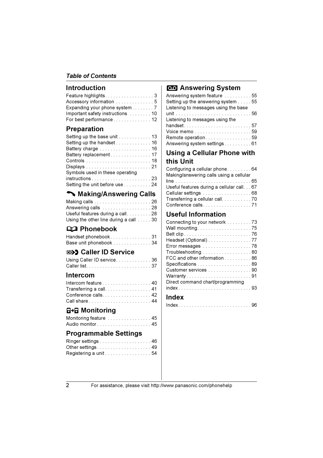 Panasonic KX-TH102-C operating instructions Phonebook 