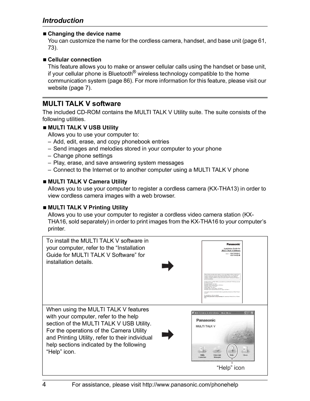 Panasonic KX-TH102-M operating instructions Multi Talk V software 