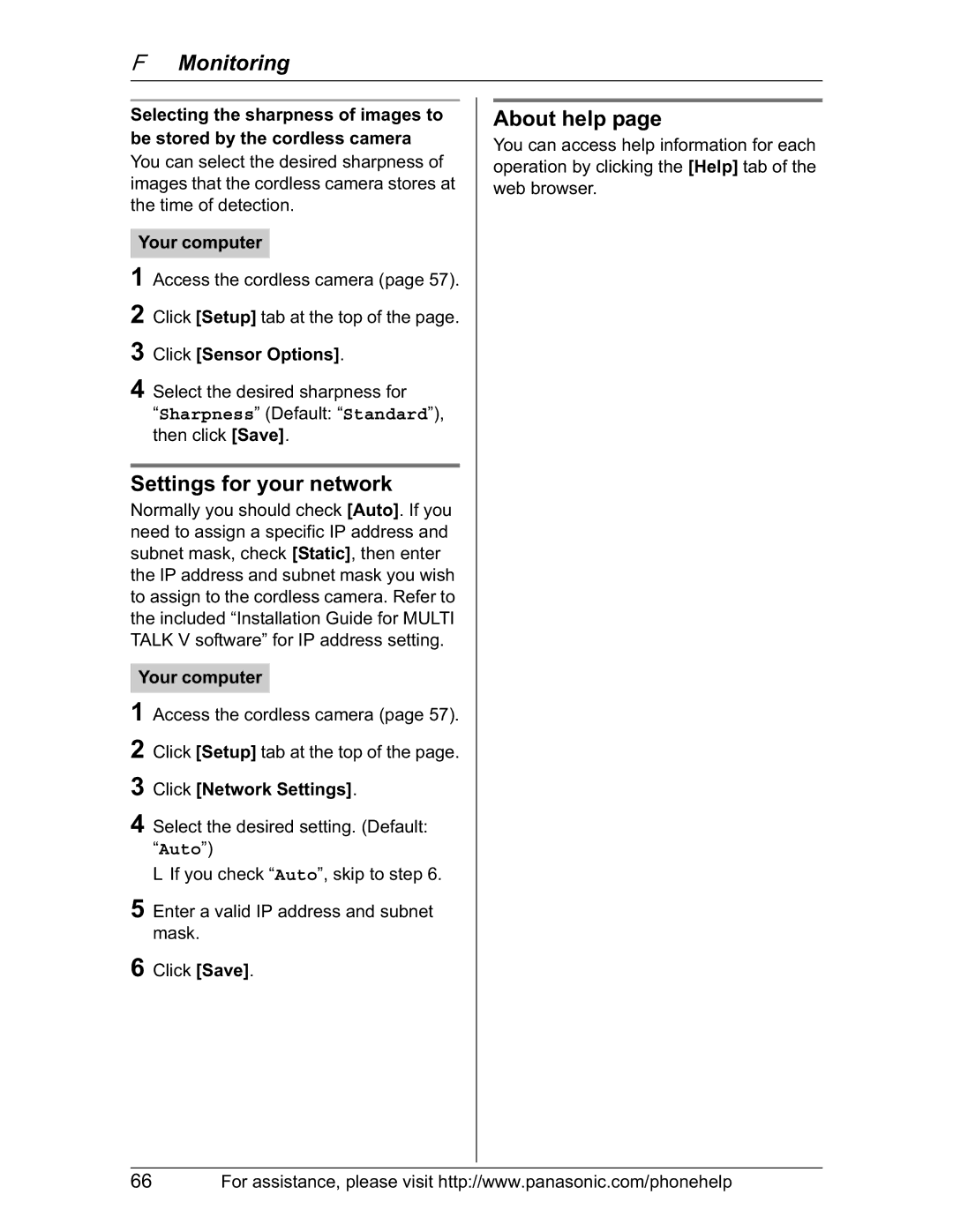 Panasonic KX-TH102-M operating instructions Settings for your network, About help, Click Network Settings 