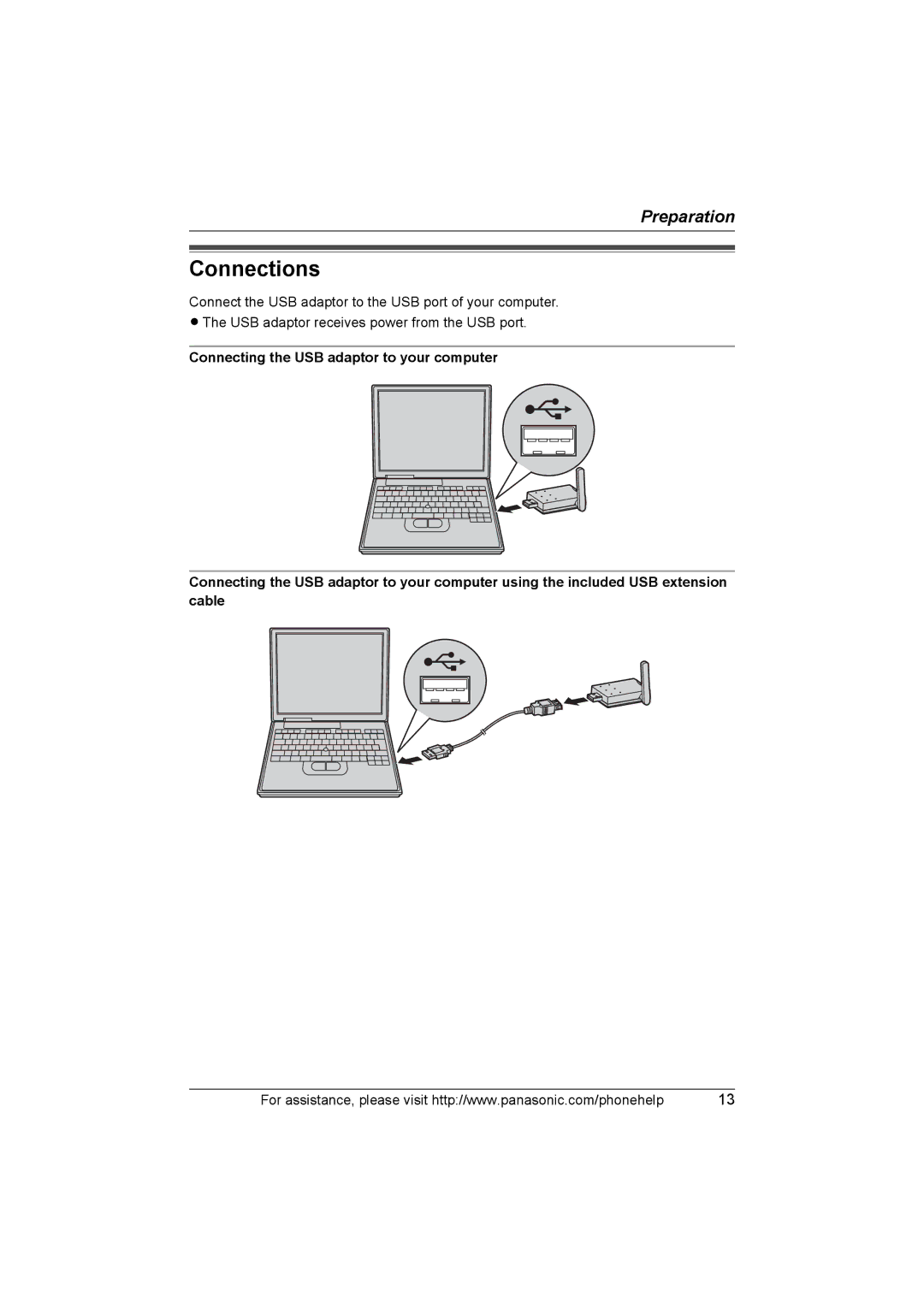 Panasonic KX-THA14 manual Connections 