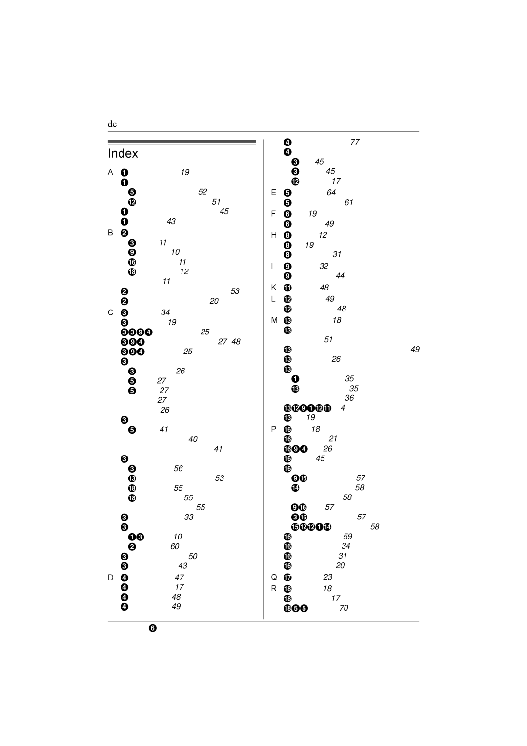 Panasonic KX-THA16 operating instructions Index, Multi Talk V 