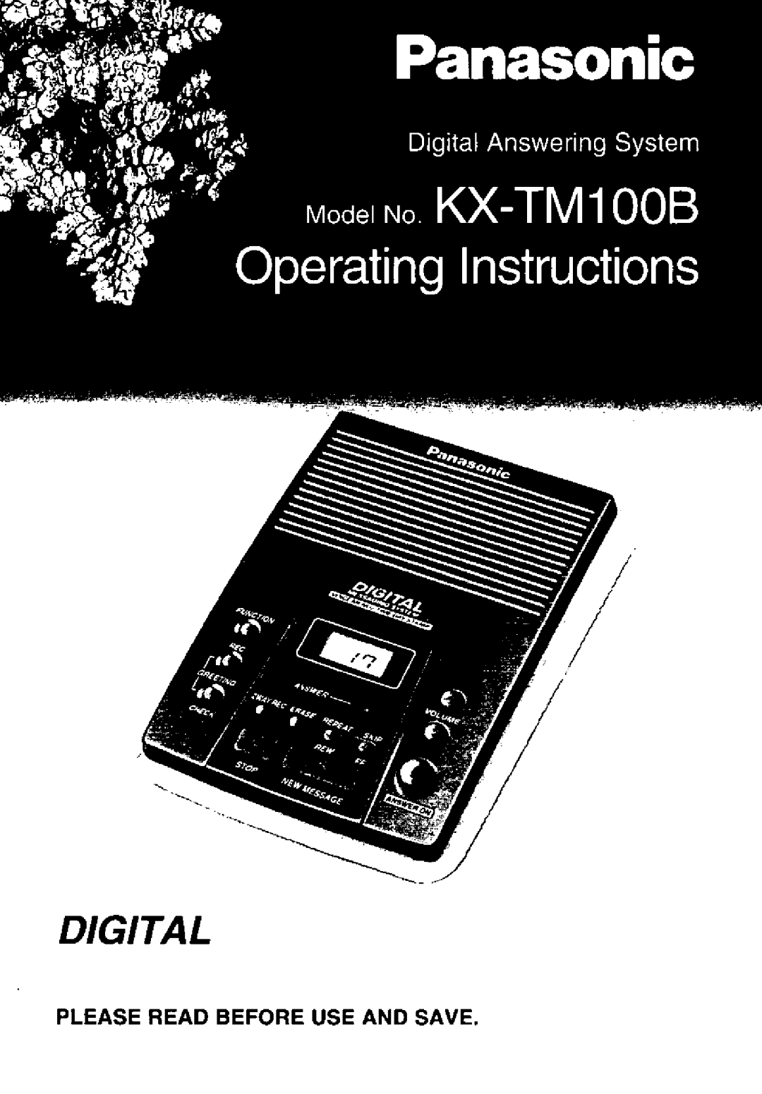 Panasonic KX-TM100B manual 