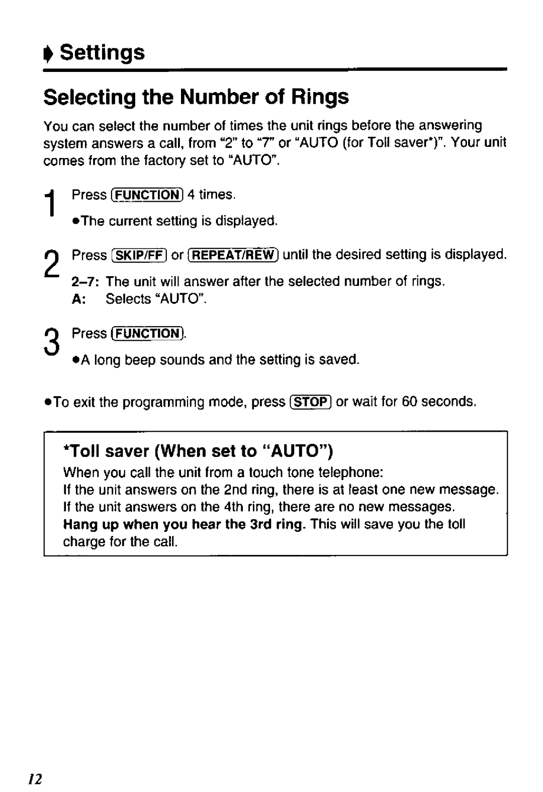 Panasonic KX-TM100B manual 