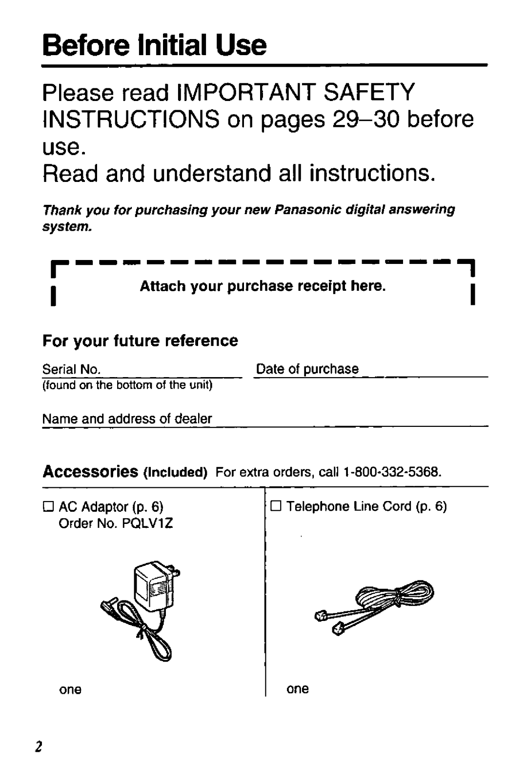 Panasonic KX-TM100B manual 