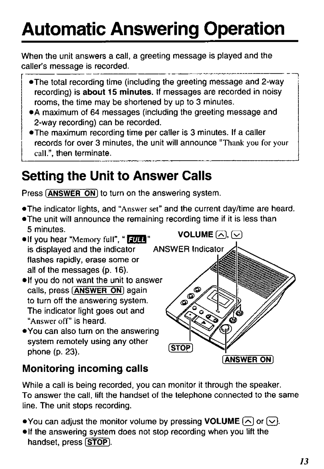 Panasonic KX-TM100B manual 