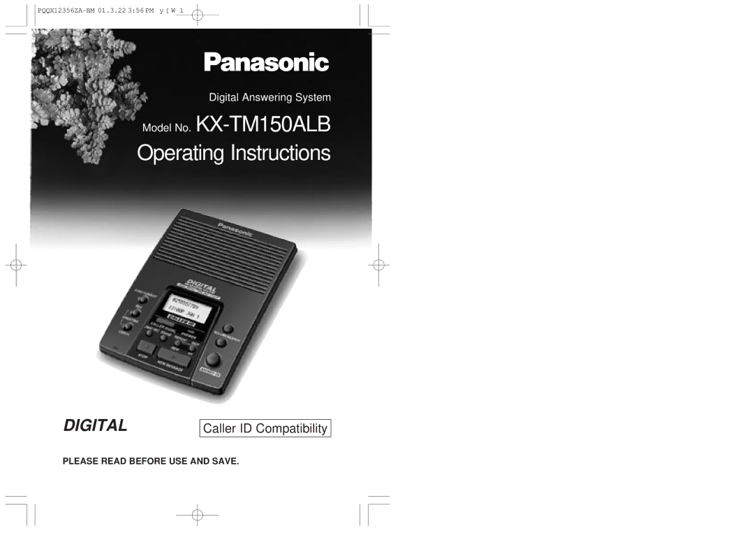 Panasonic operating instructions Model No. KX-TM150ALB Operating Instructions 