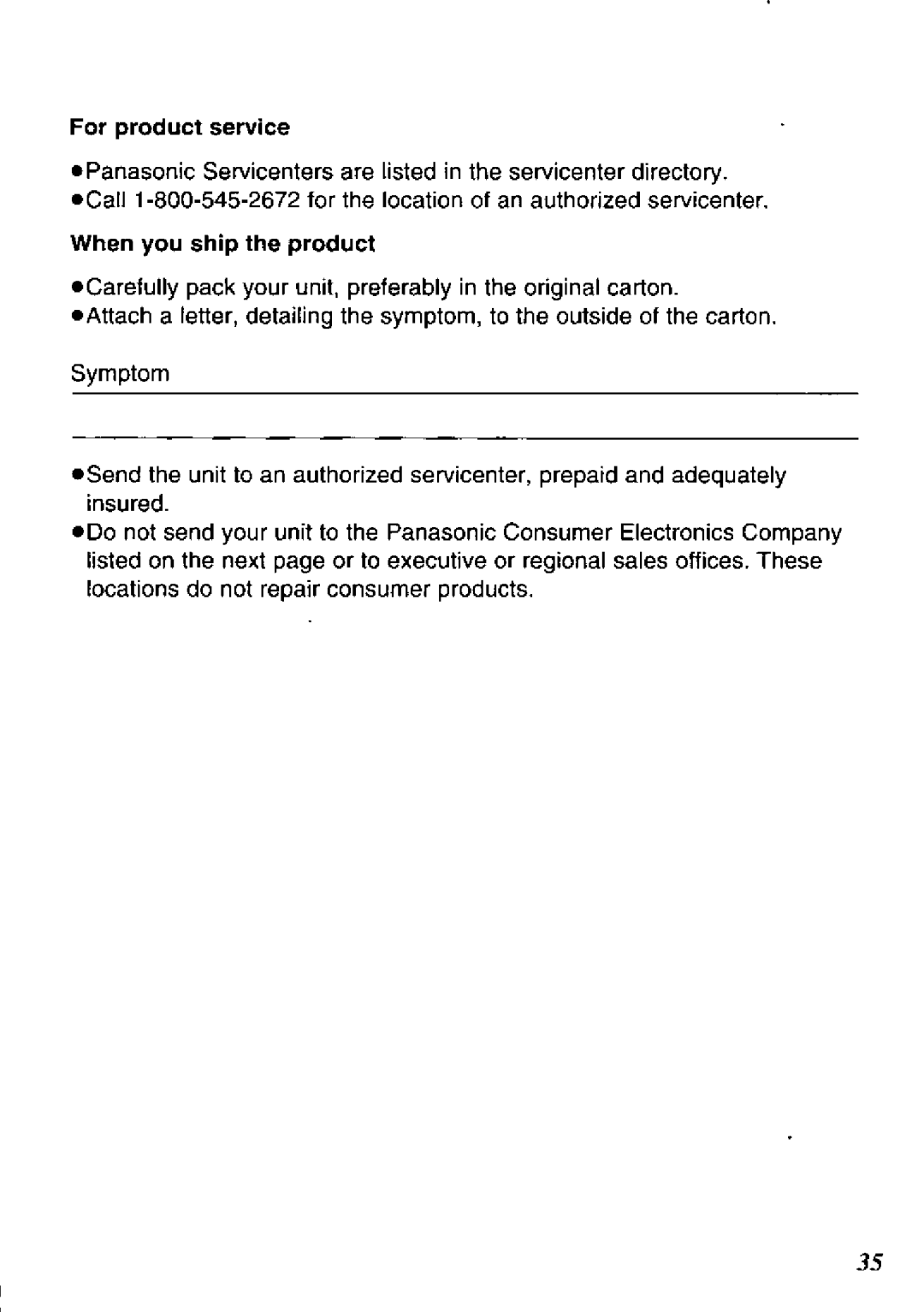 Panasonic KX-TM90-B manual 