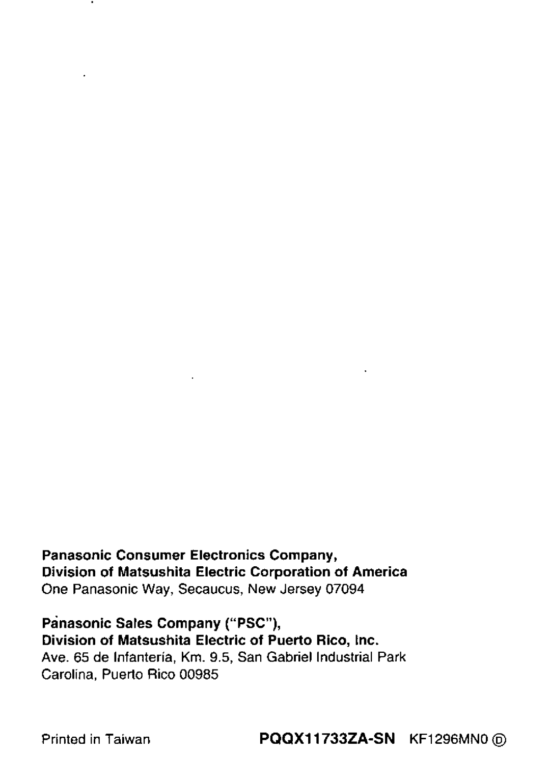 Panasonic KX-TM90-B manual 