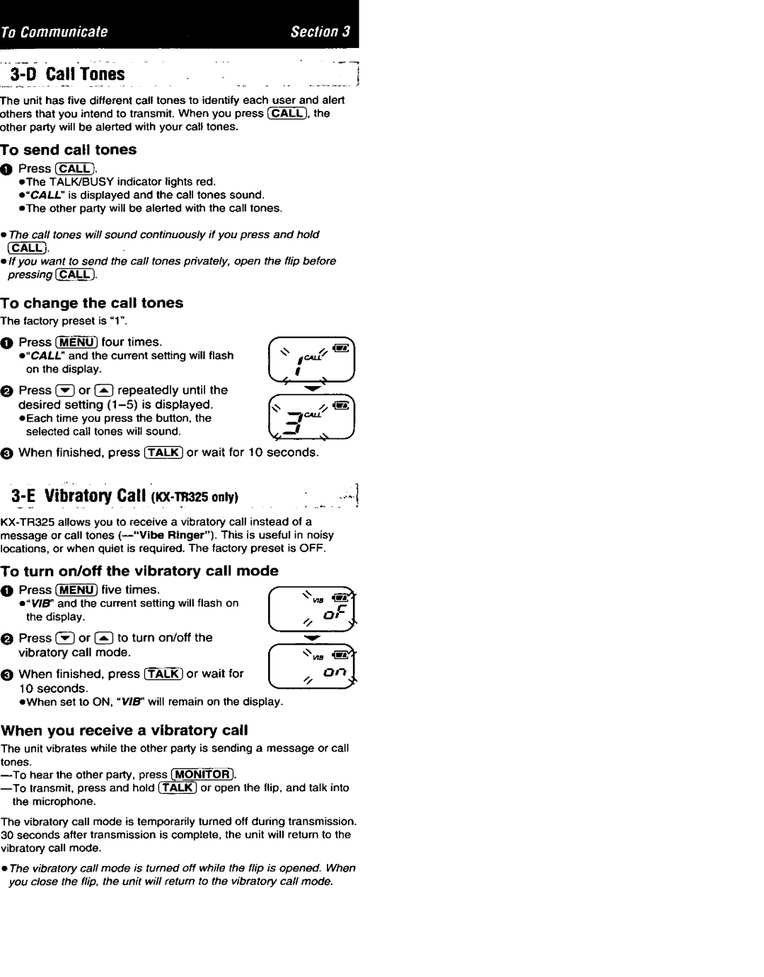 Panasonic KX-TR320B, KX-TR320F, KX-TR325S, KX-TR320S manual 