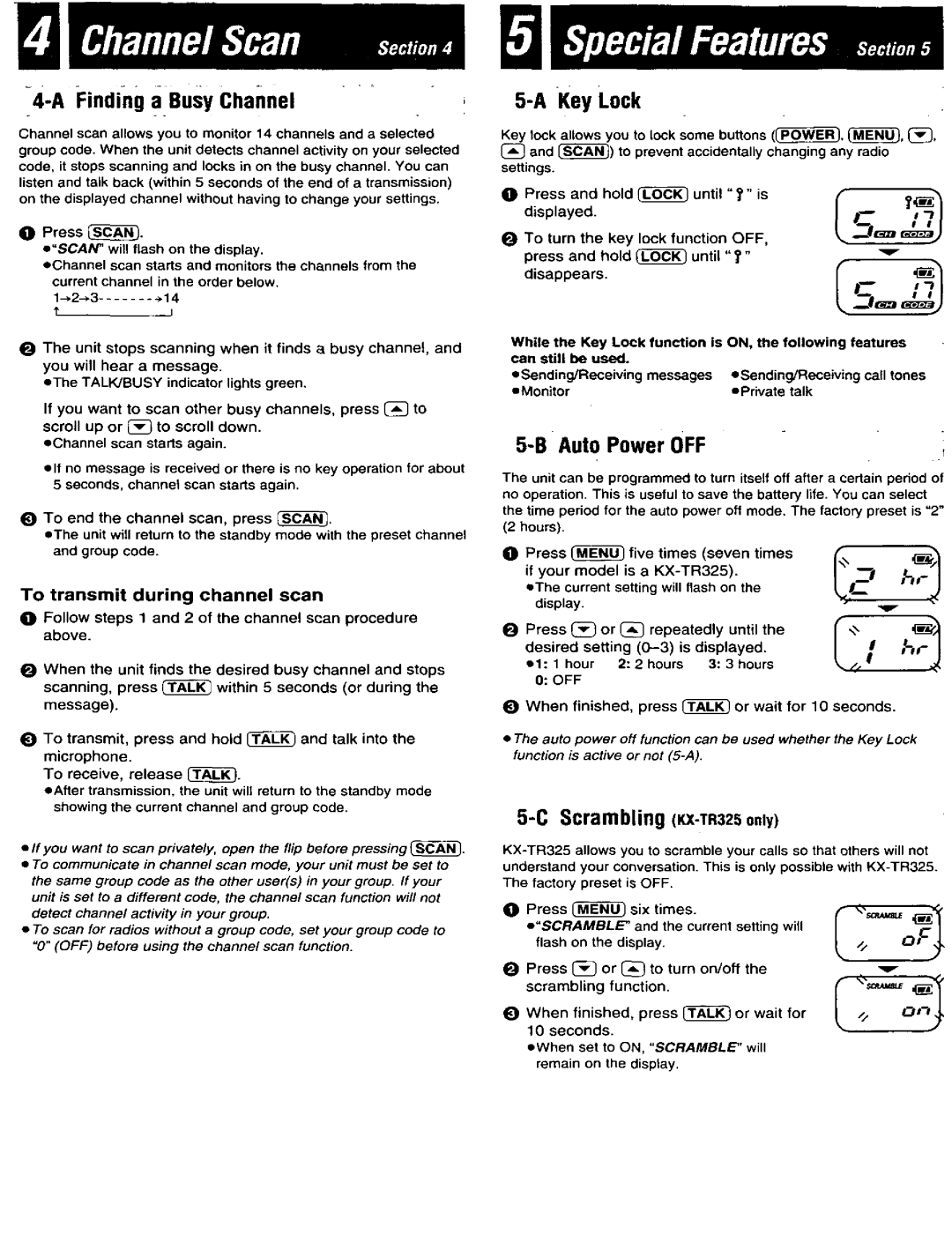 Panasonic KX-TR325S, KX-TR320F, KX-TR320B, KX-TR320S manual 