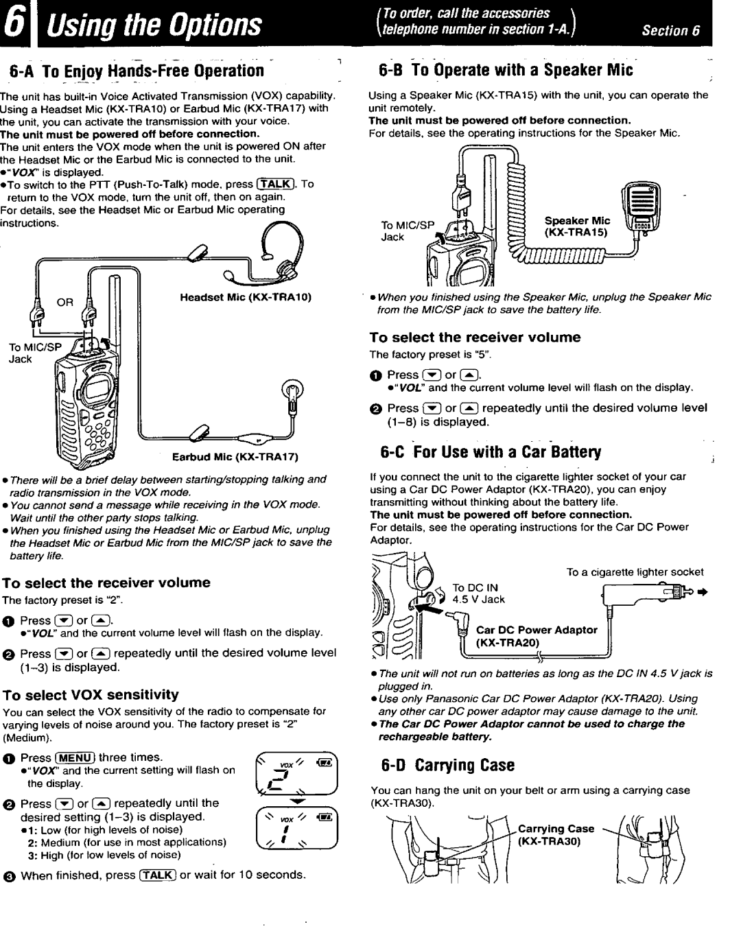 Panasonic KX-TR320S, KX-TR320F, KX-TR320B, KX-TR325S manual 