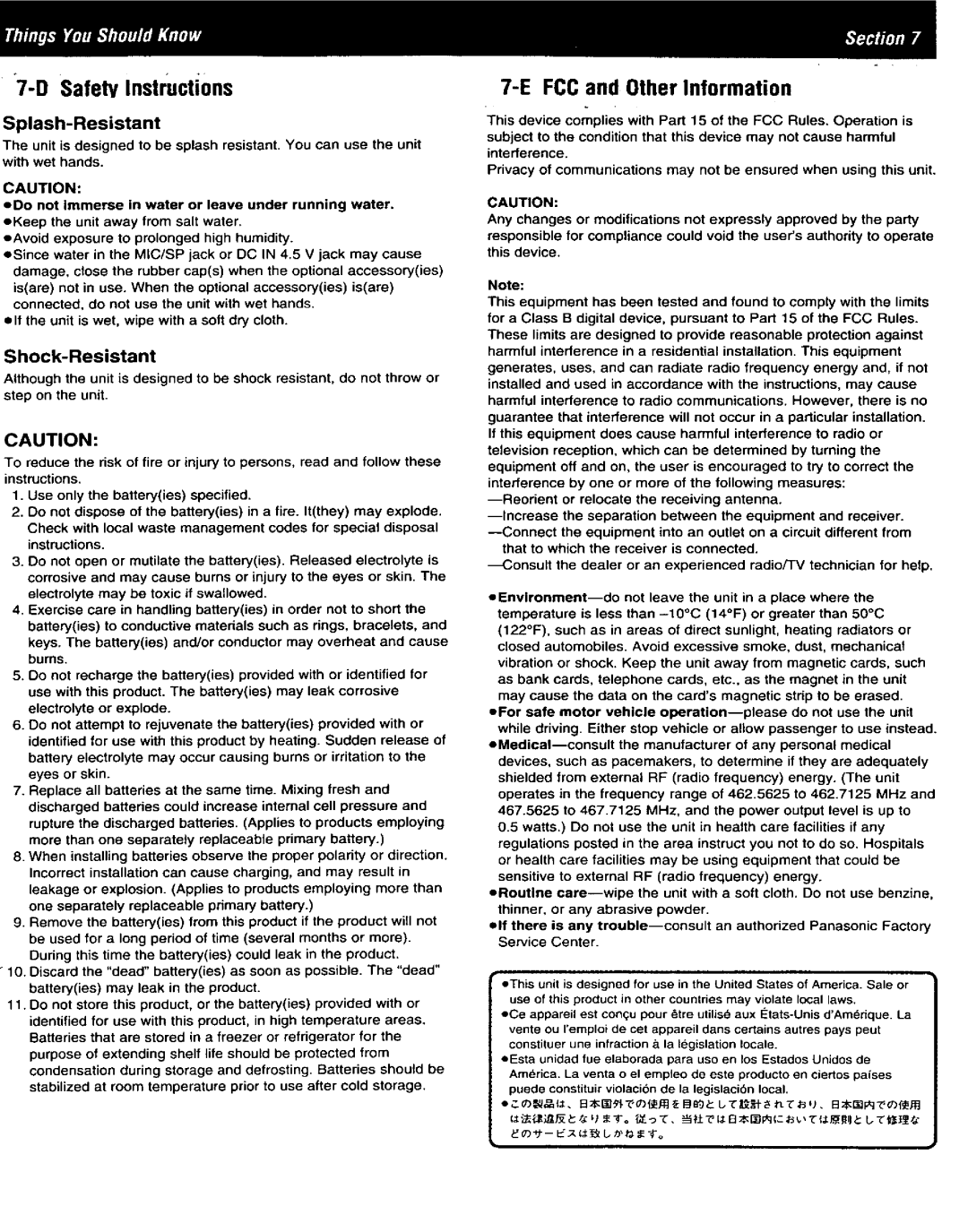 Panasonic KX-TR320B, KX-TR320F, KX-TR325S, KX-TR320S manual 