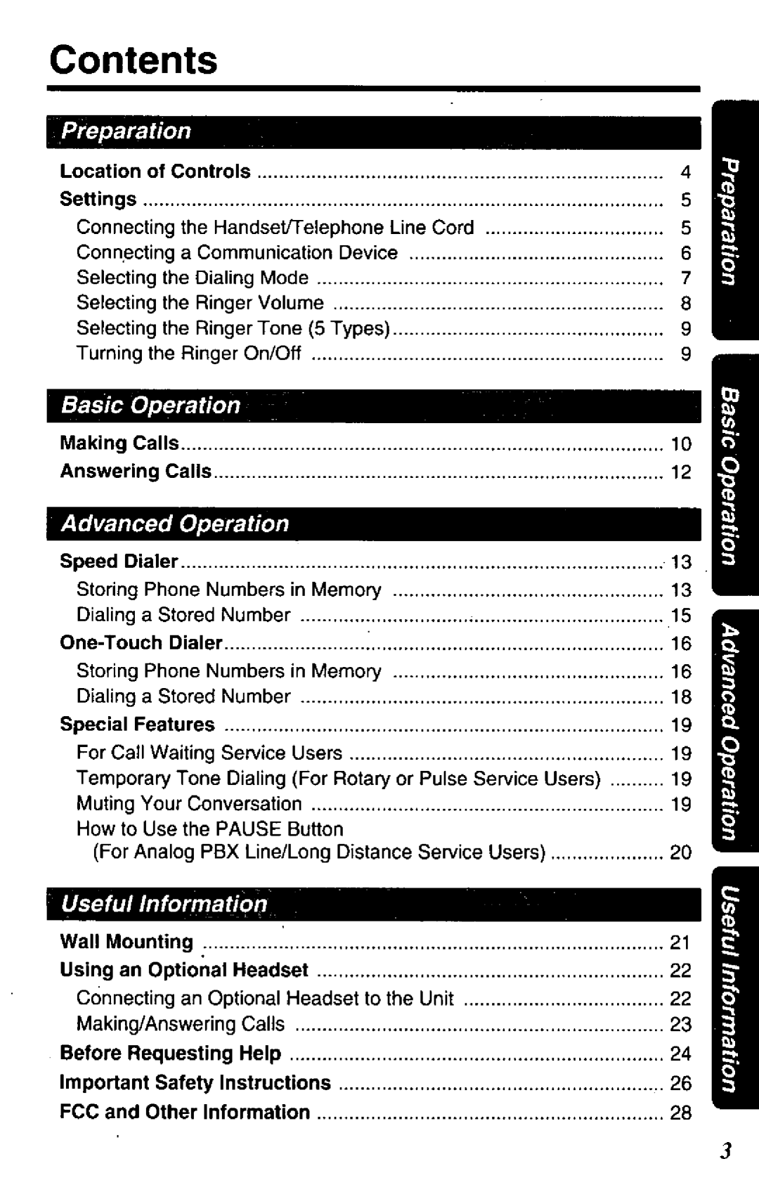 Panasonic KX-TS15-W manual 