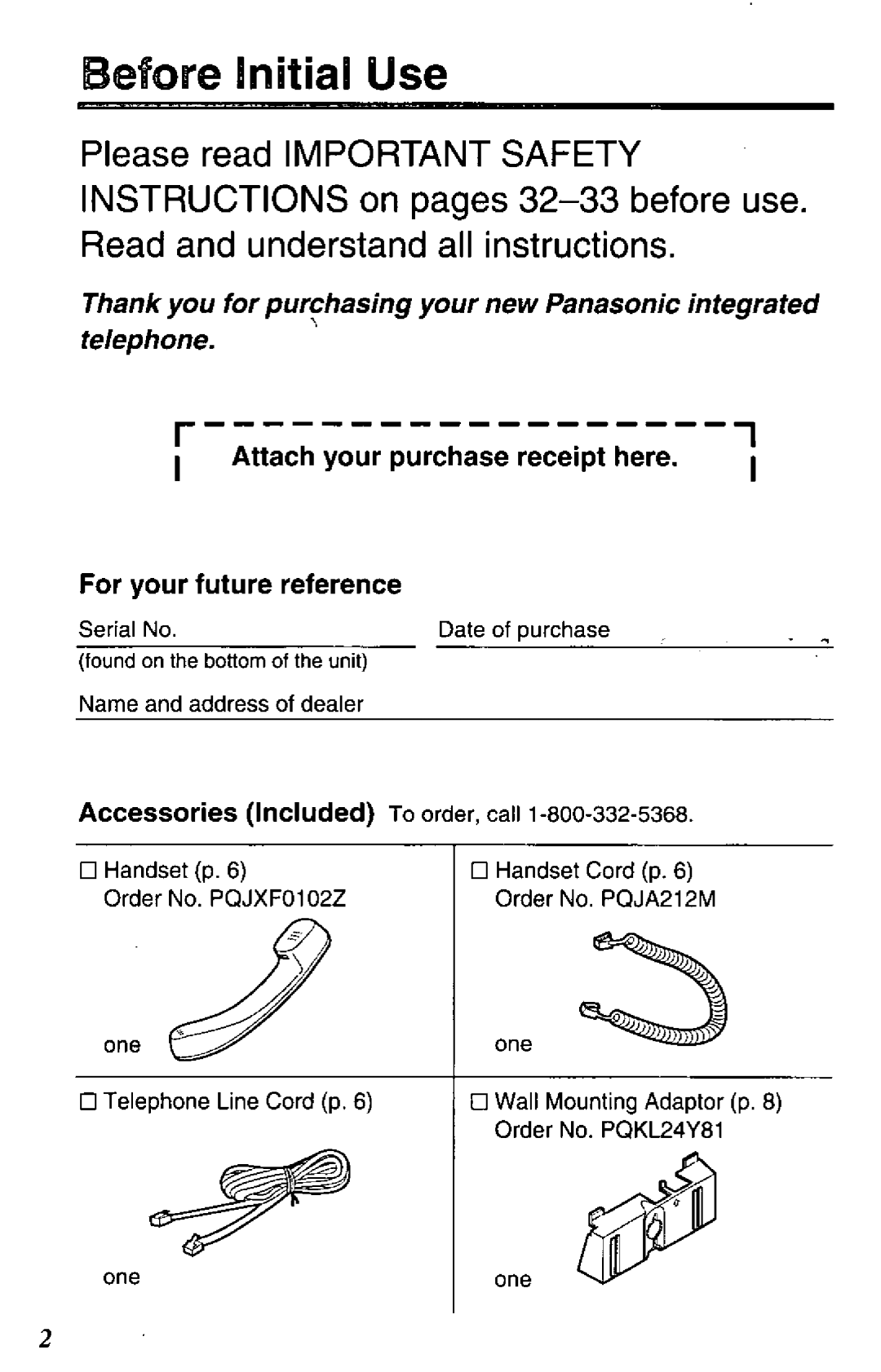 Panasonic KX-TS17-W manual 