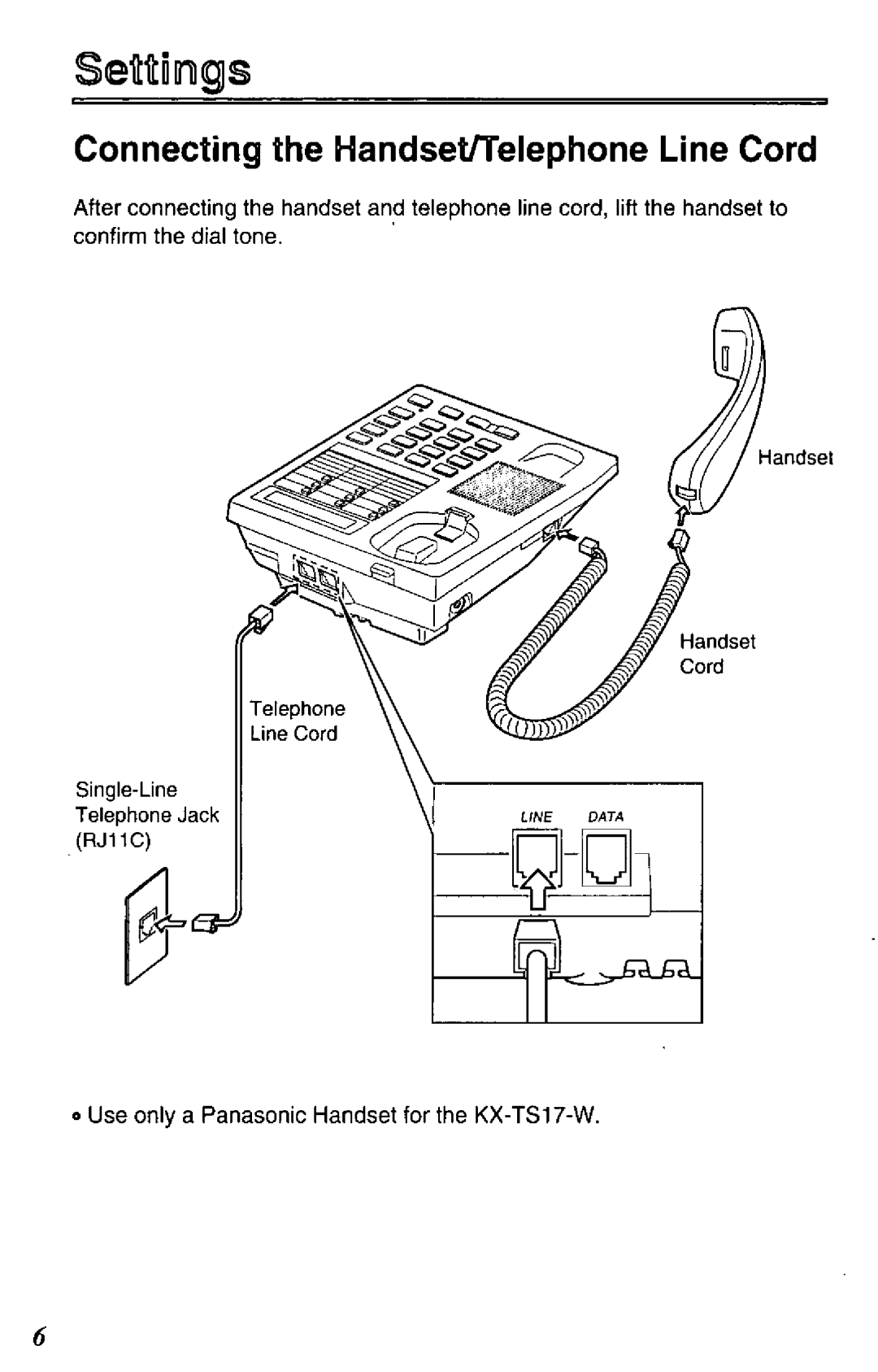 Panasonic KX-TS17-W manual 