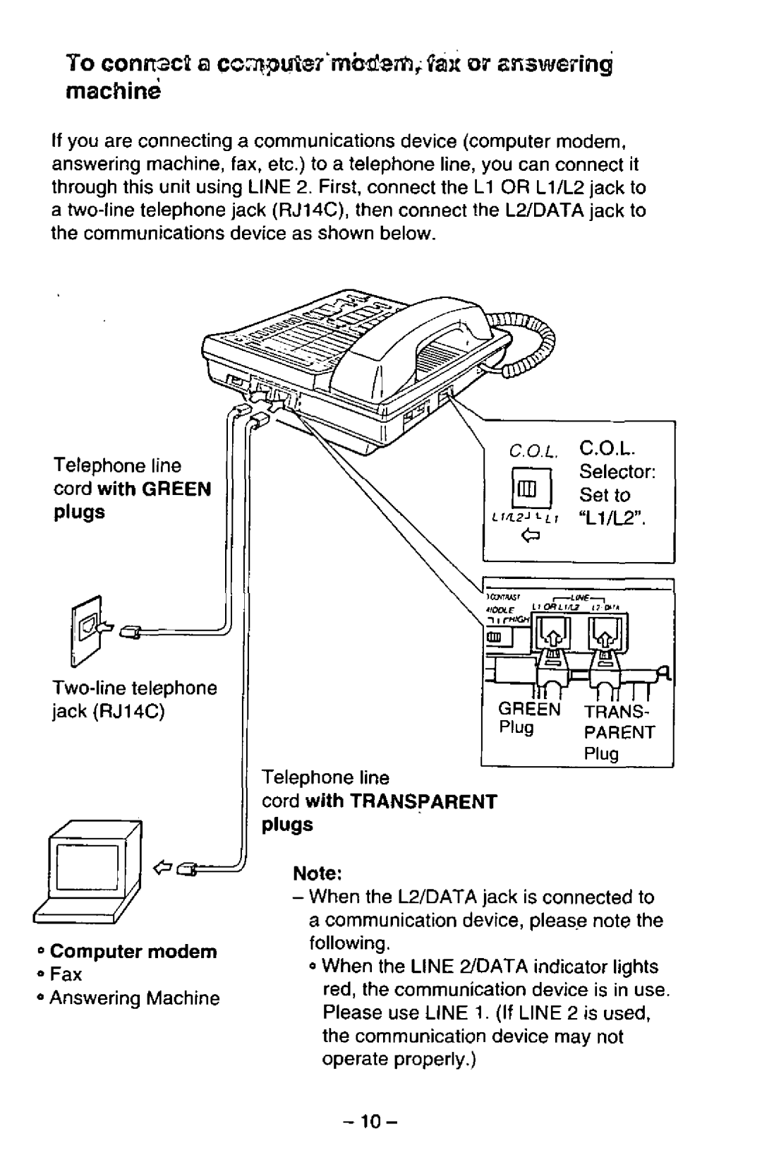 Panasonic KX-TS25-B manual 