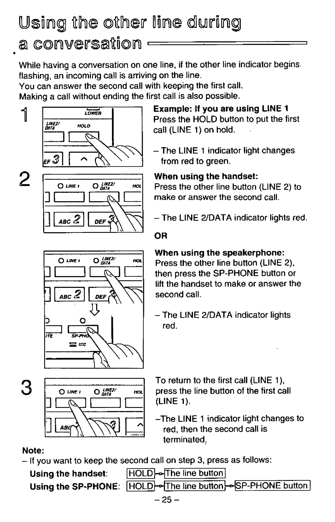 Panasonic KX-TS25-B manual 