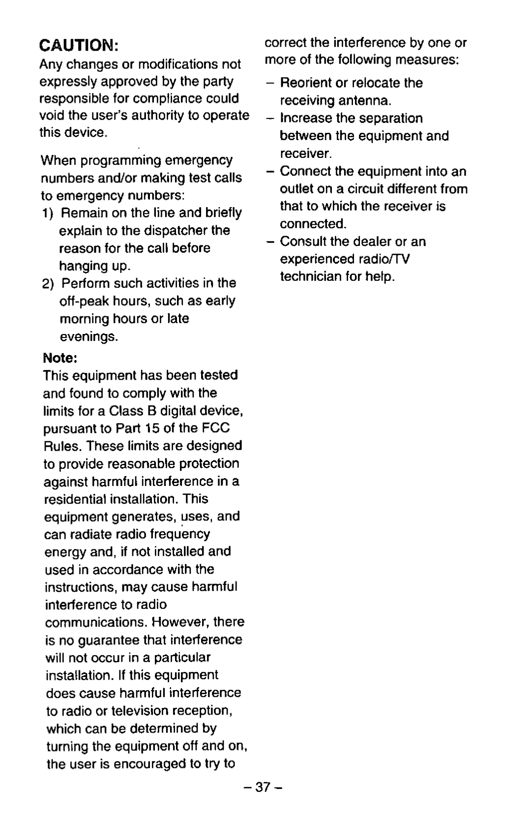 Panasonic KX-TS25-B manual 