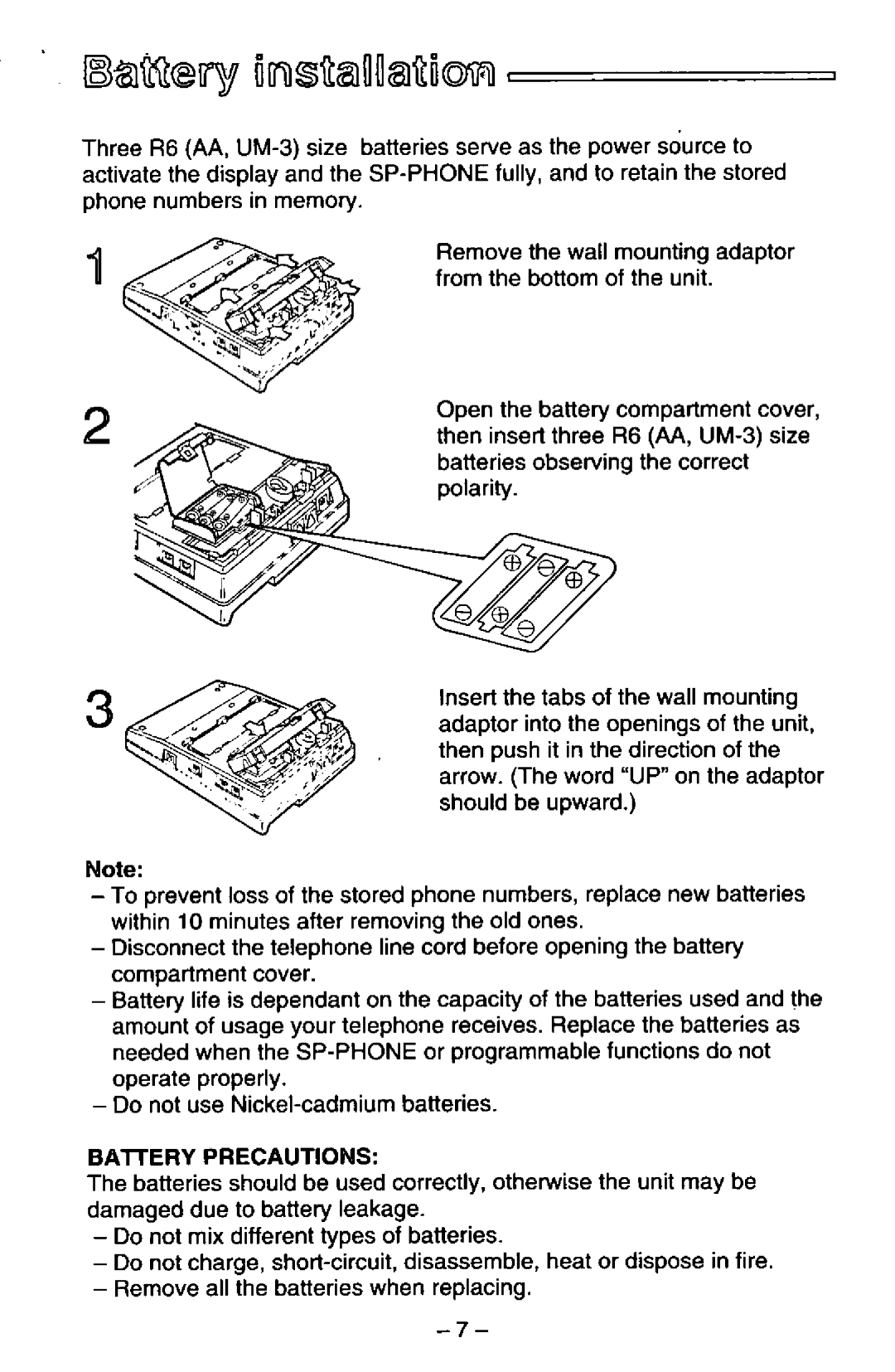 Panasonic KX-TS25-B manual 