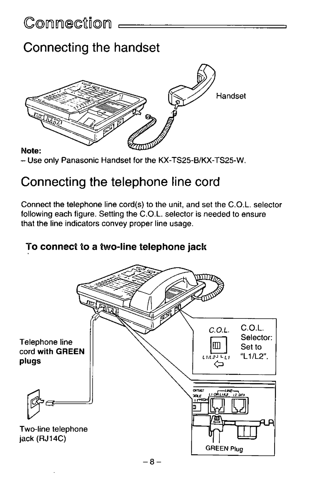 Panasonic KX-TS25-B manual 