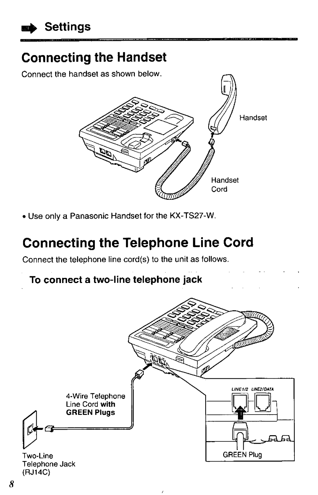 Panasonic KX-TS27-W manual 