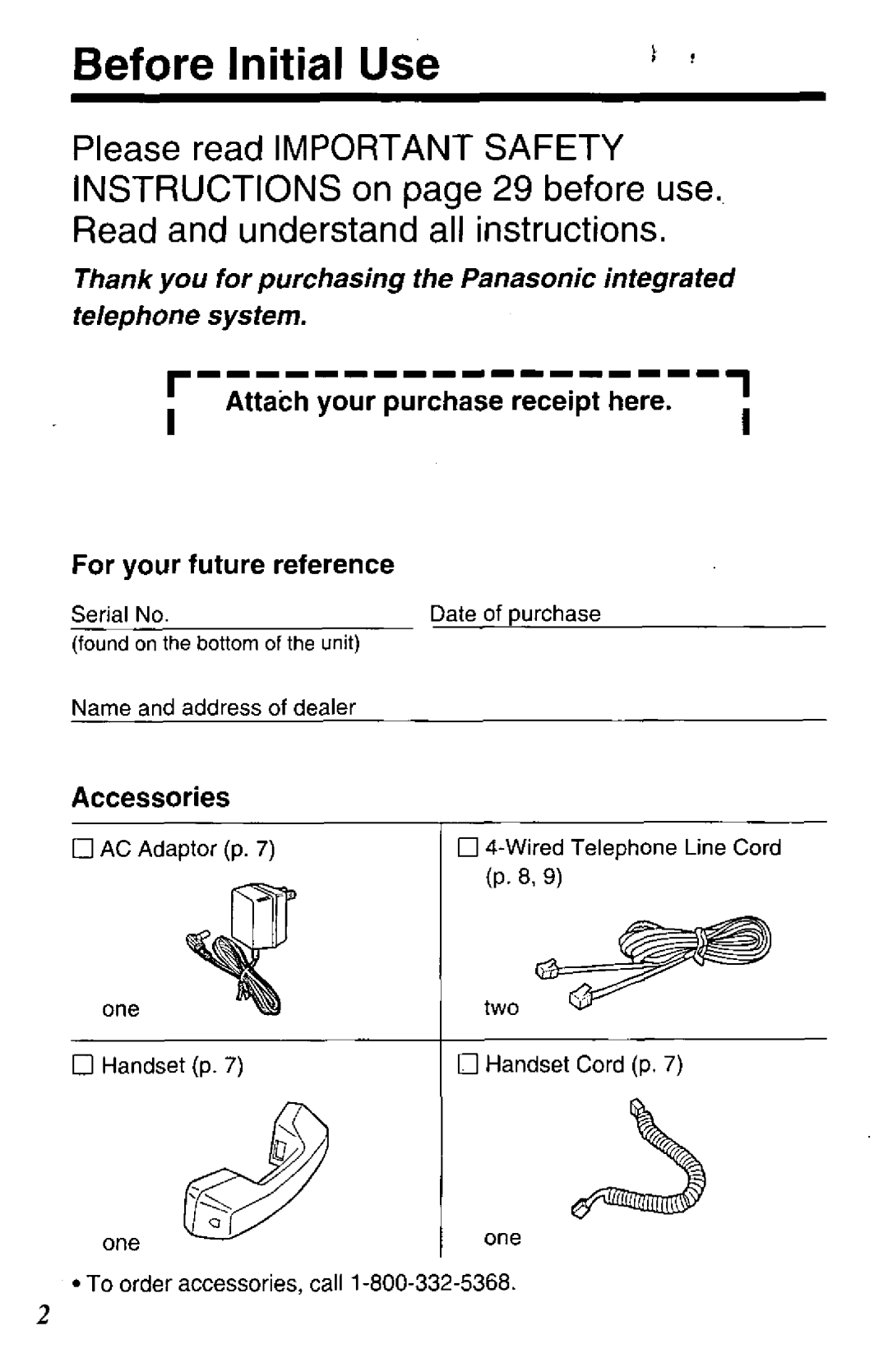 Panasonic KX-TS401W manual 