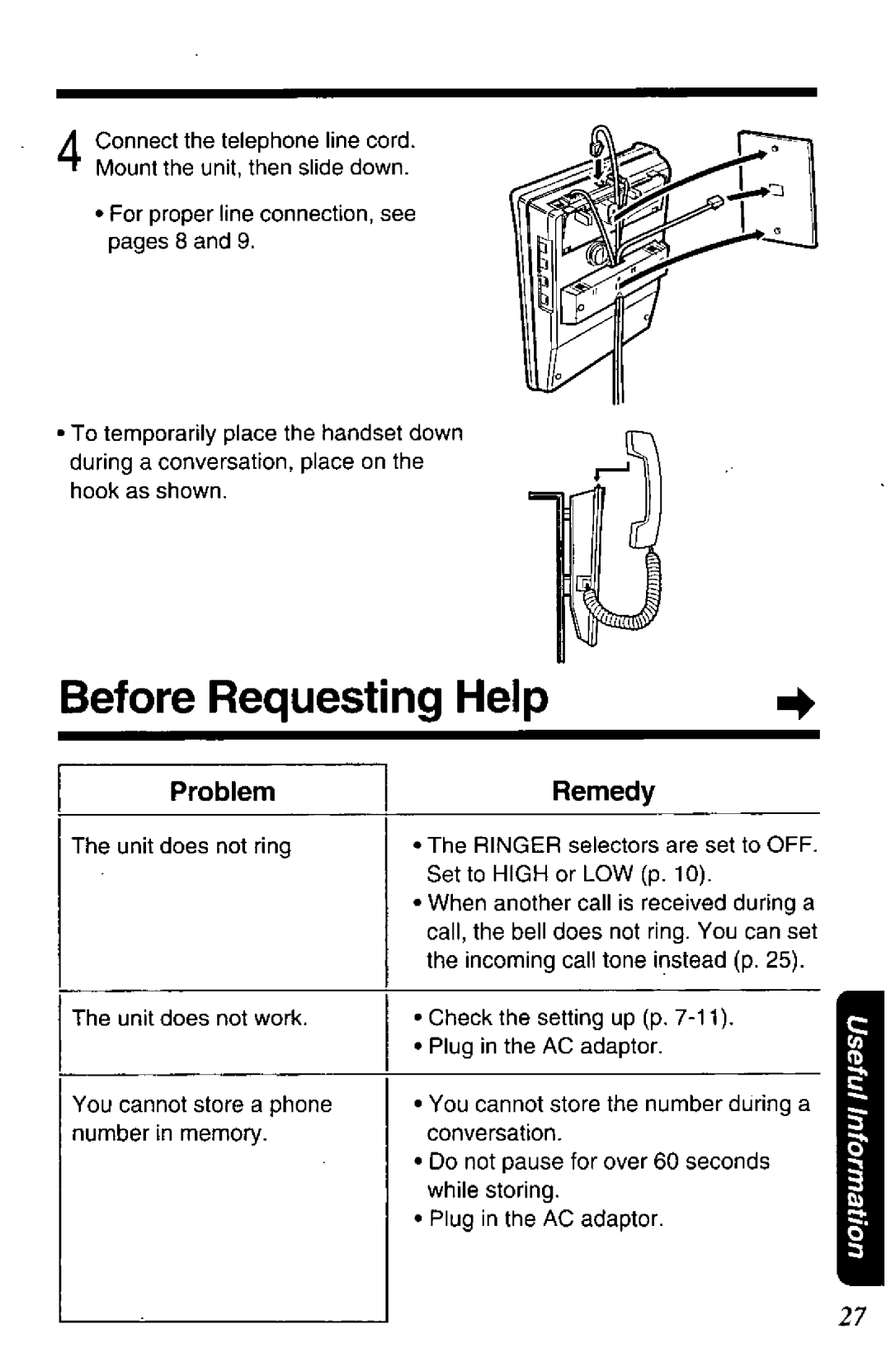 Panasonic KX-TS401W manual 