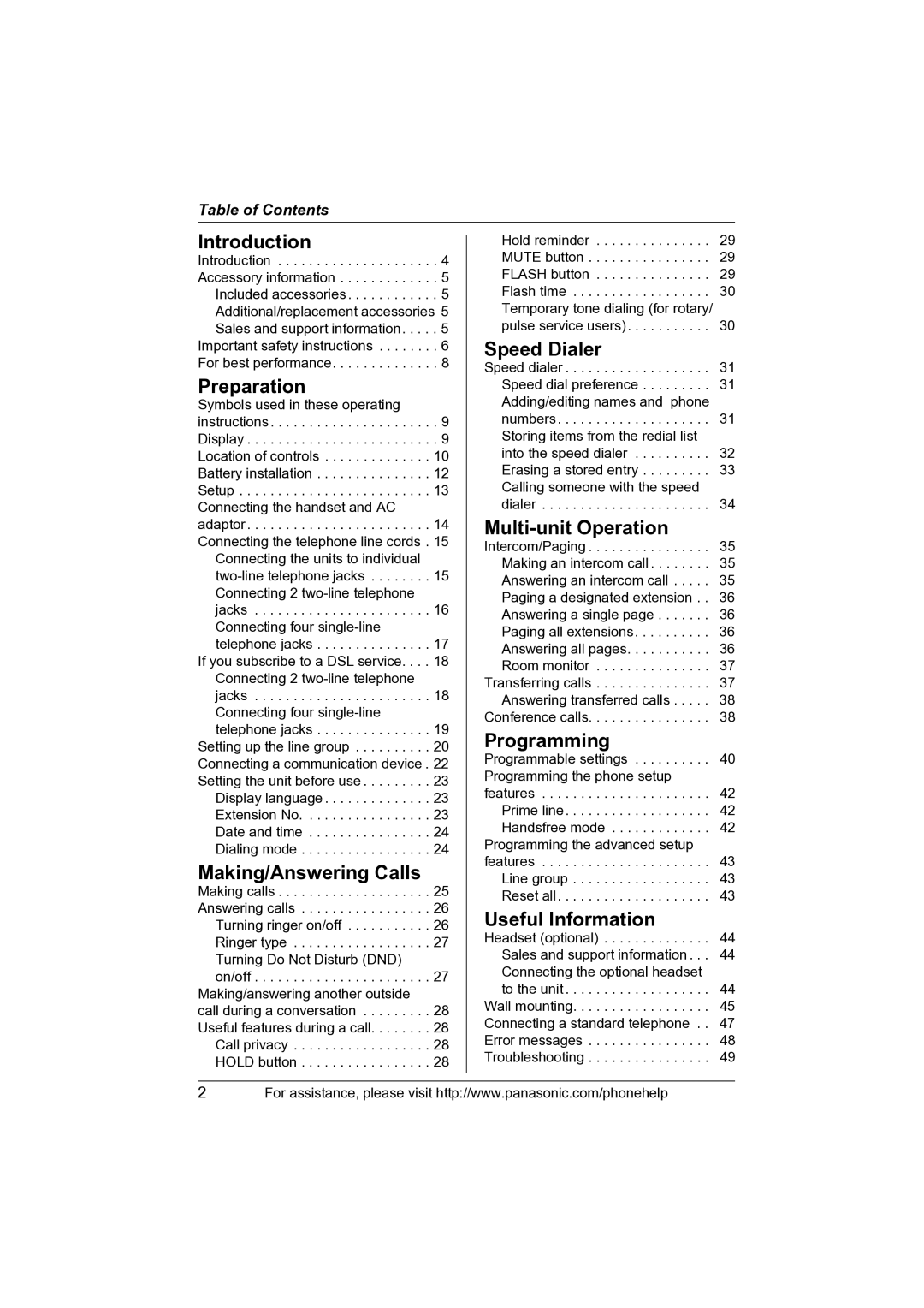 Panasonic KX-TS4100 operating instructions Introduction 