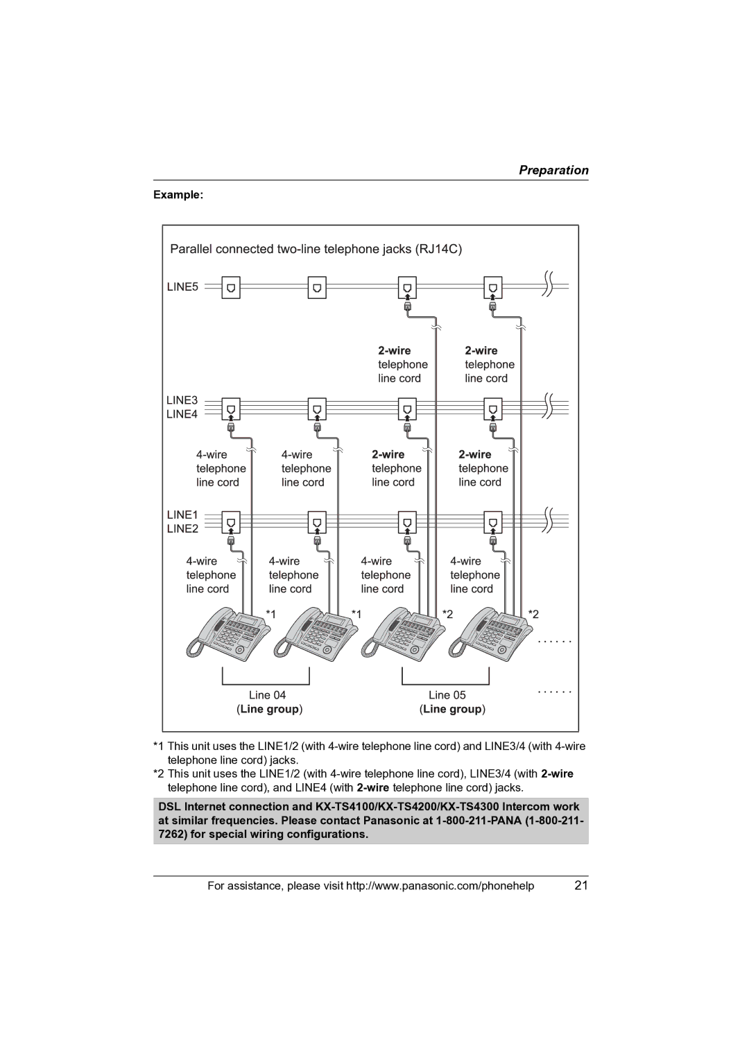 Panasonic KX-TS4100 operating instructions Example 