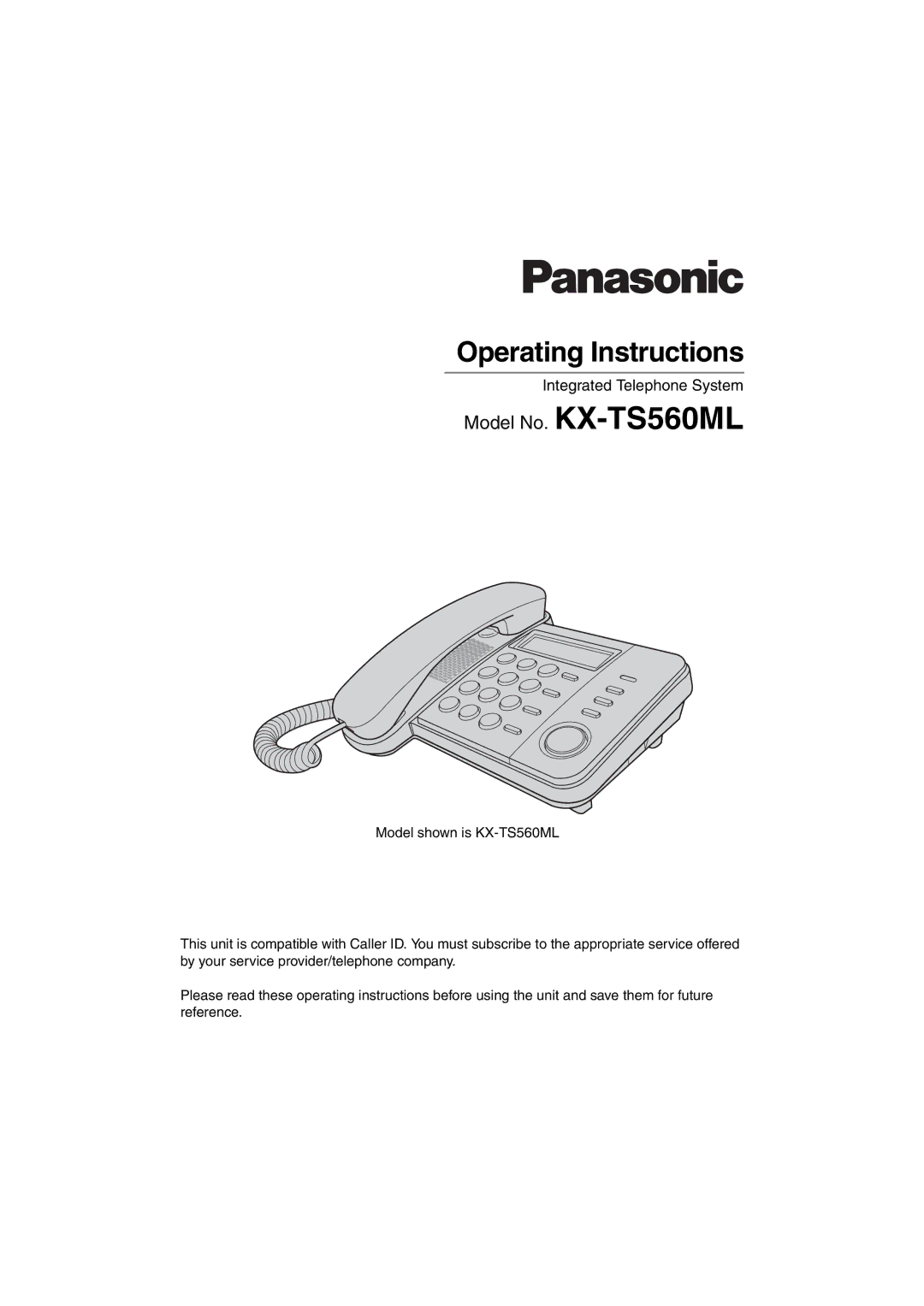 Panasonic KX-TS560ML operating instructions Operating Instructions 