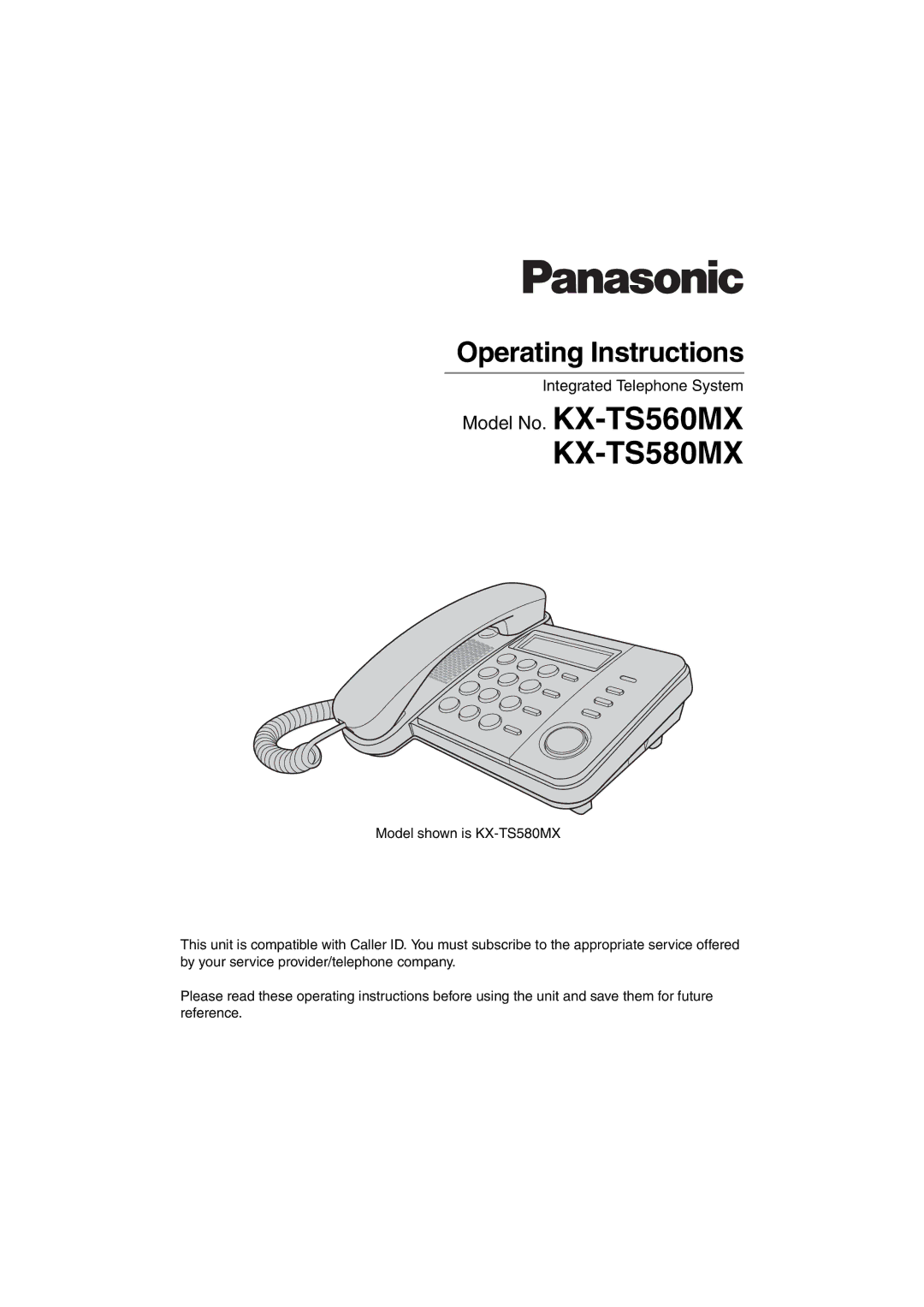 Panasonic KX-TS580MX, KX-TS560MX operating instructions 