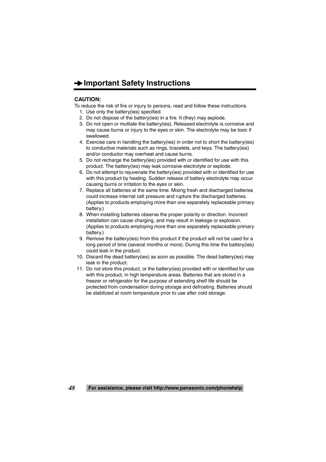 Panasonic KX-TS600B, KX-TS600W operating instructions Important Safety Instructions 