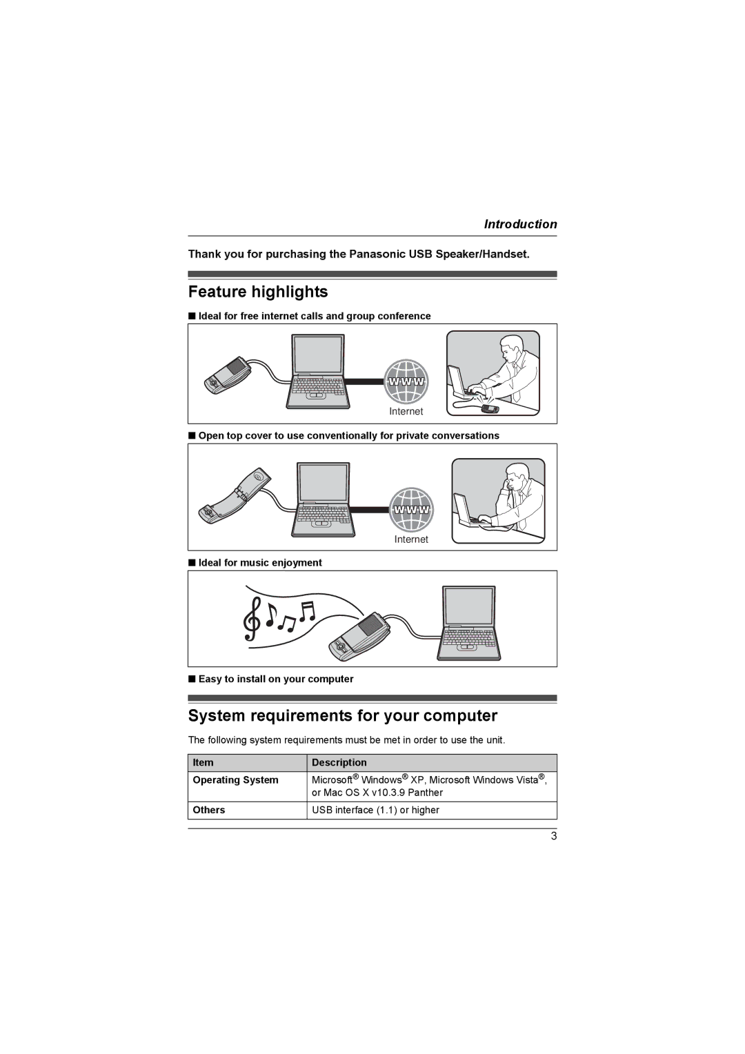 Panasonic KX-TS710 operating instructions Feature highlights, System requirements for your computer 