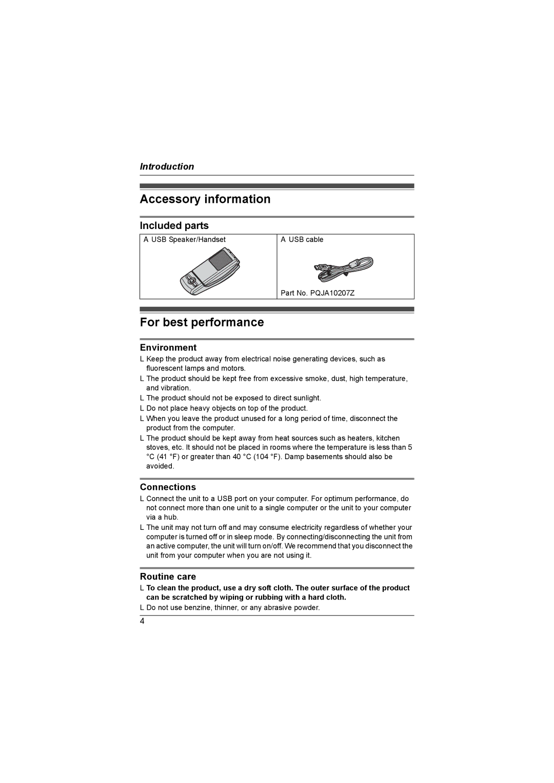 Panasonic KX-TS710 operating instructions Accessory information, For best performance 