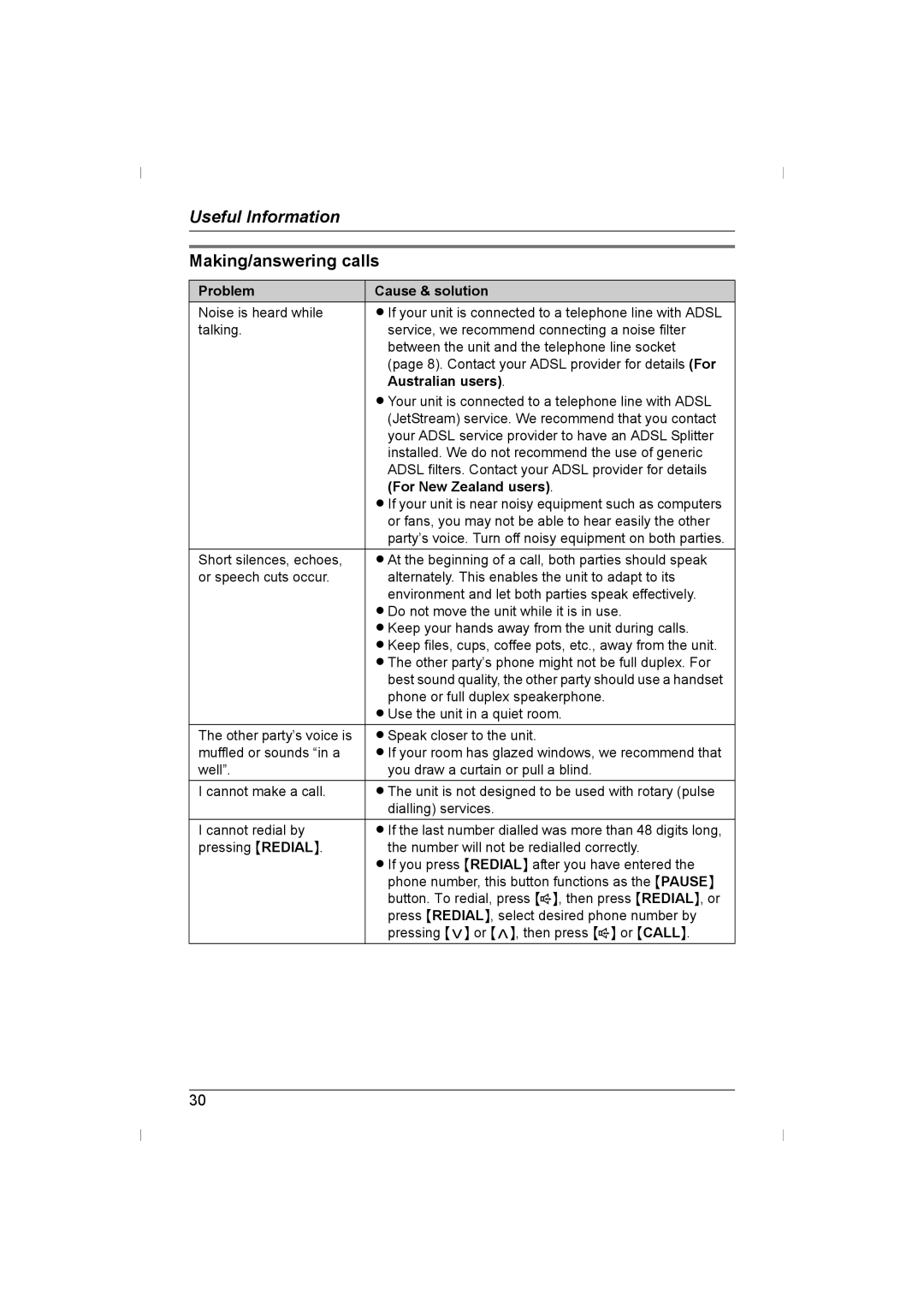 Panasonic KX-TS730AZ operating instructions Making/answering calls, Australian users 