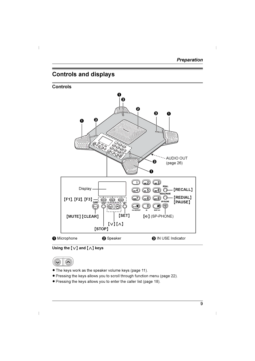 Panasonic KX-TS730AZ operating instructions Controls and displays, Using the and keys 