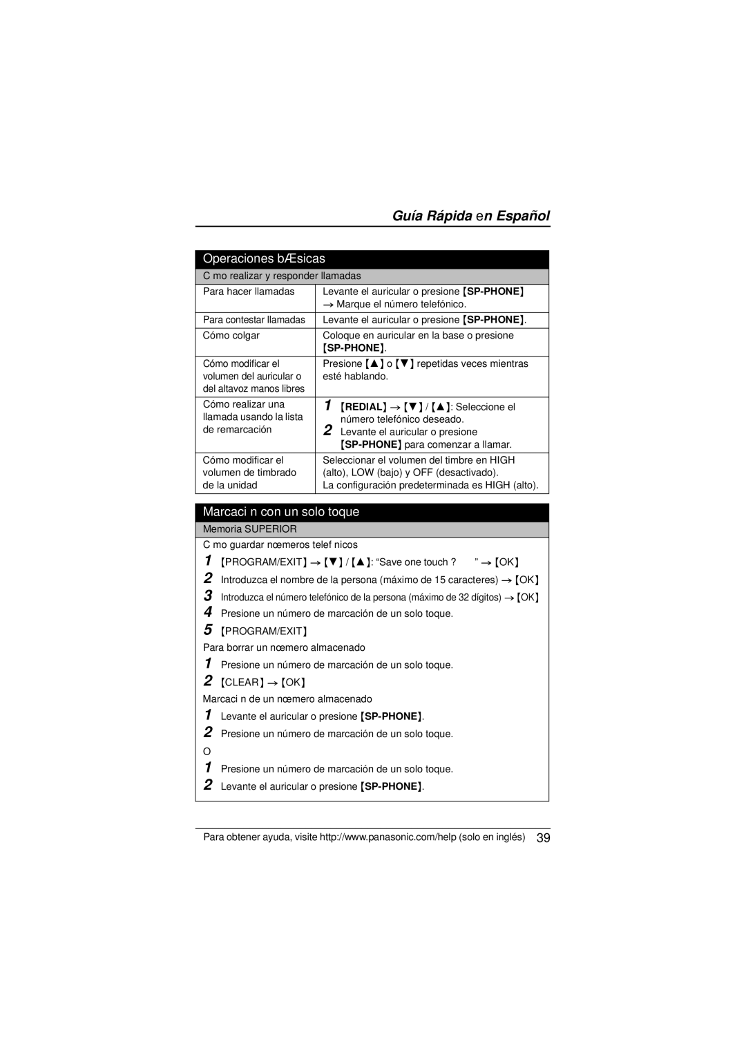 Panasonic KX-TS880 operating instructions Operaciones básicas, Marcación con un solo toque 