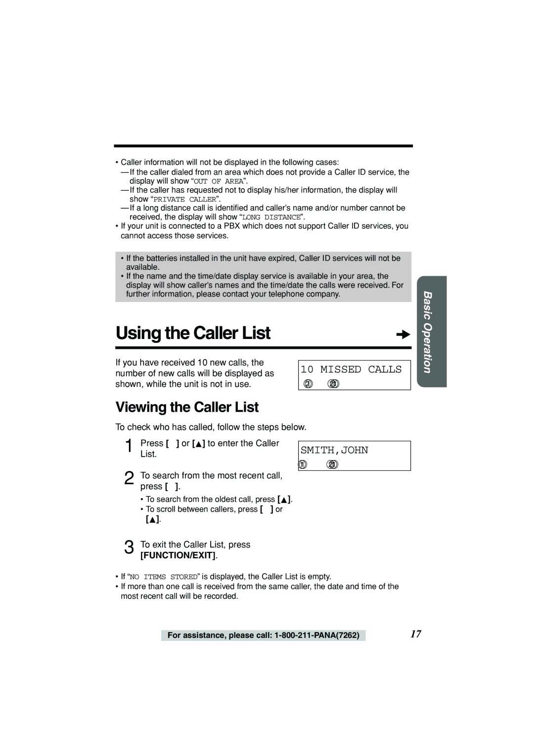 Panasonic KX-TSC11W Using the Caller List, Viewing the Caller List, If you have received 10 new calls 