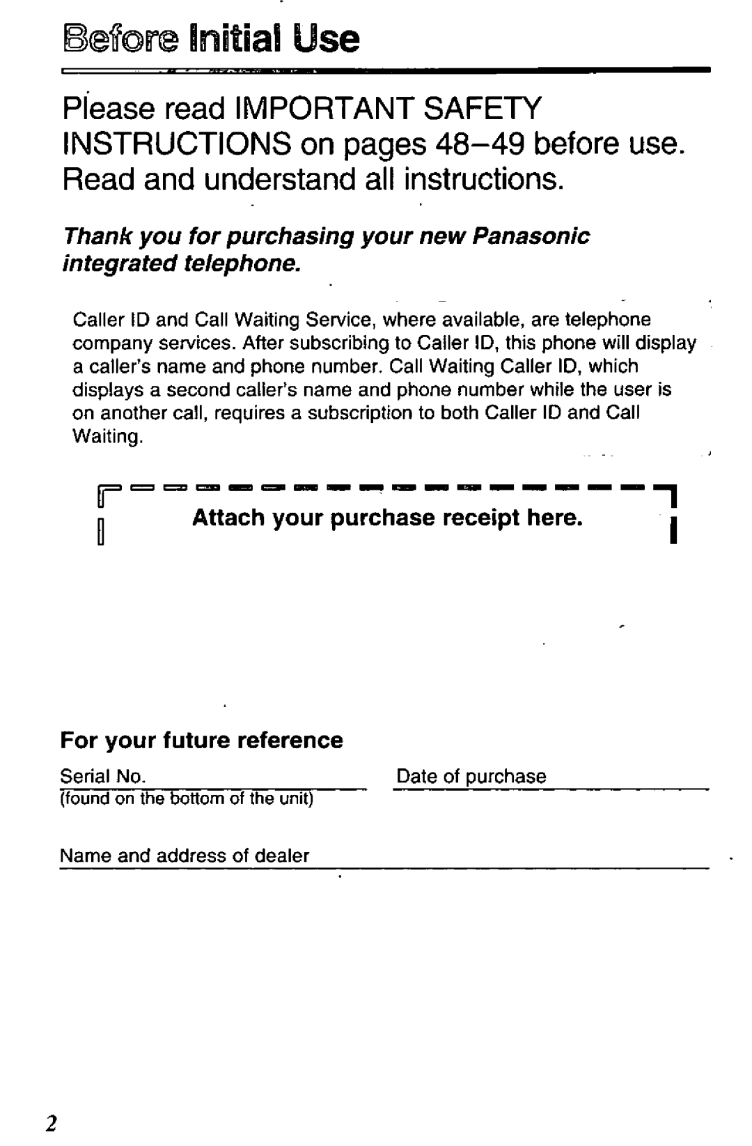 Panasonic KX-TSC12W manual 